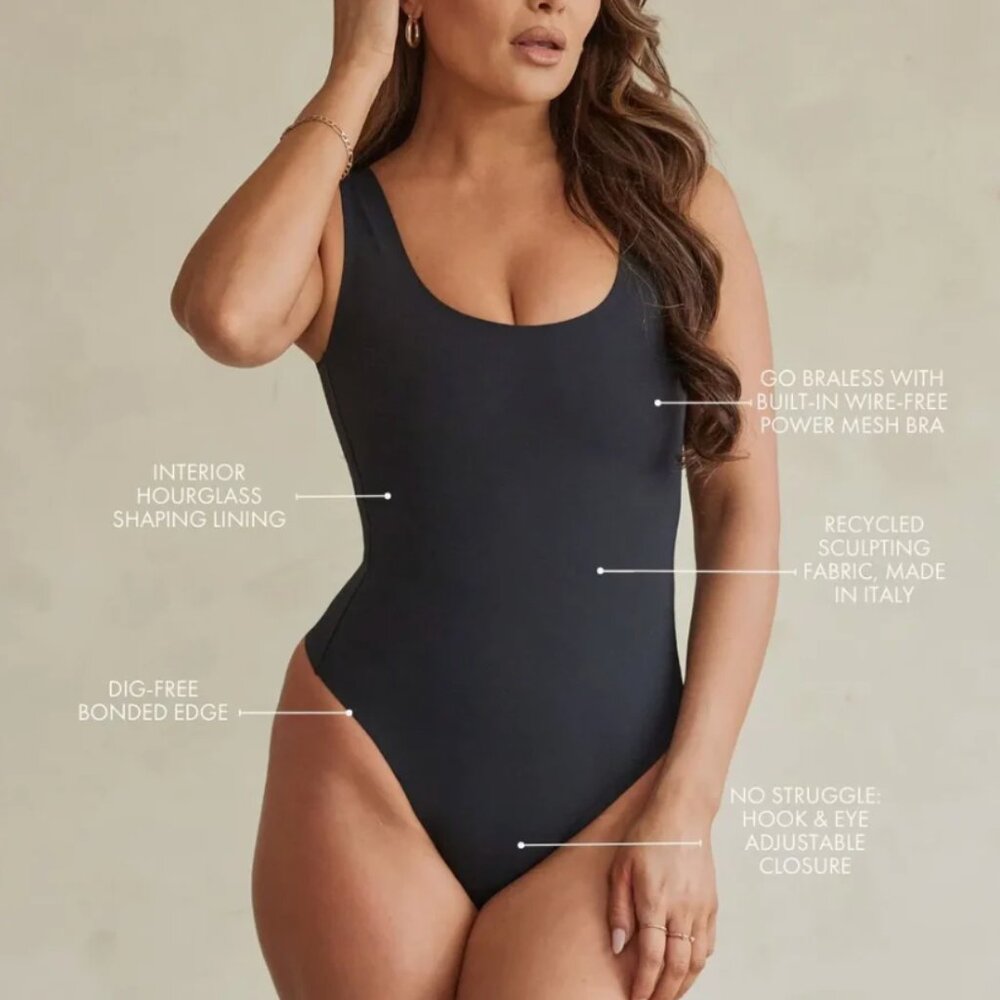 Pinsy Scoop Tank Hourglass Shapewear Cheeky Bodysuit